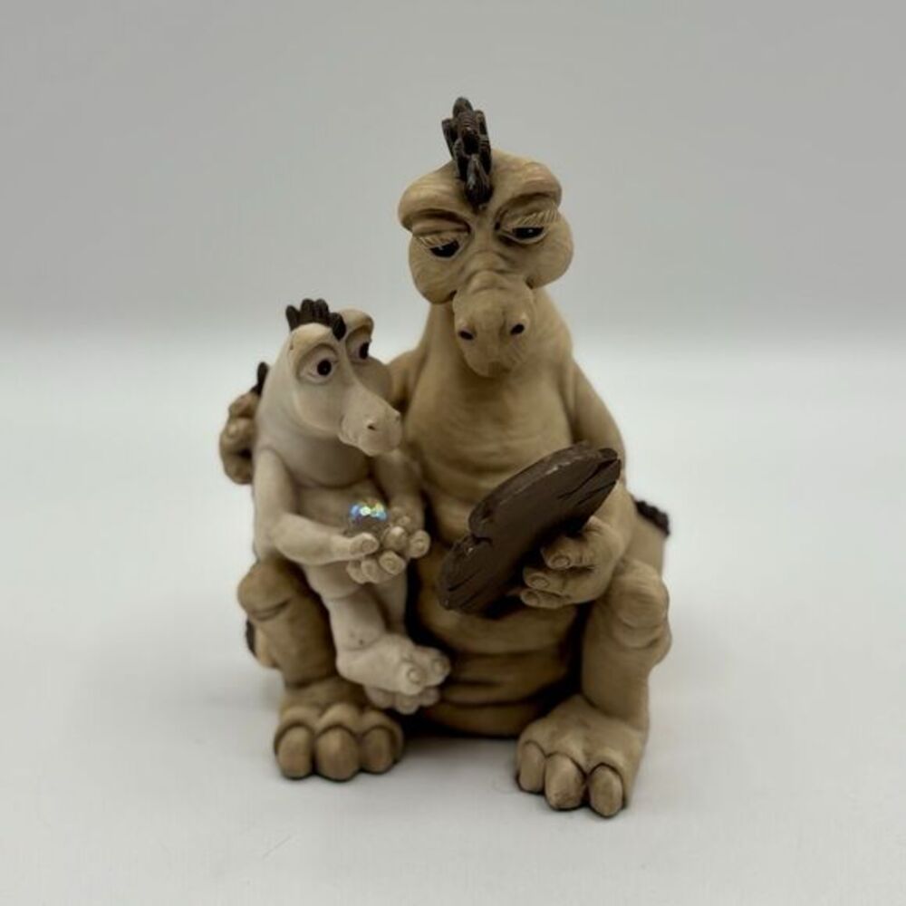 Vintage Krystonia Panton Flayla & Jumbly Dragon Signed Figurine Art Sculpture
